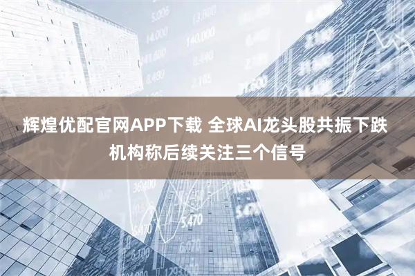 辉煌优配官网APP下载 全球AI龙头股共振下跌 机构称后续关注三个信号